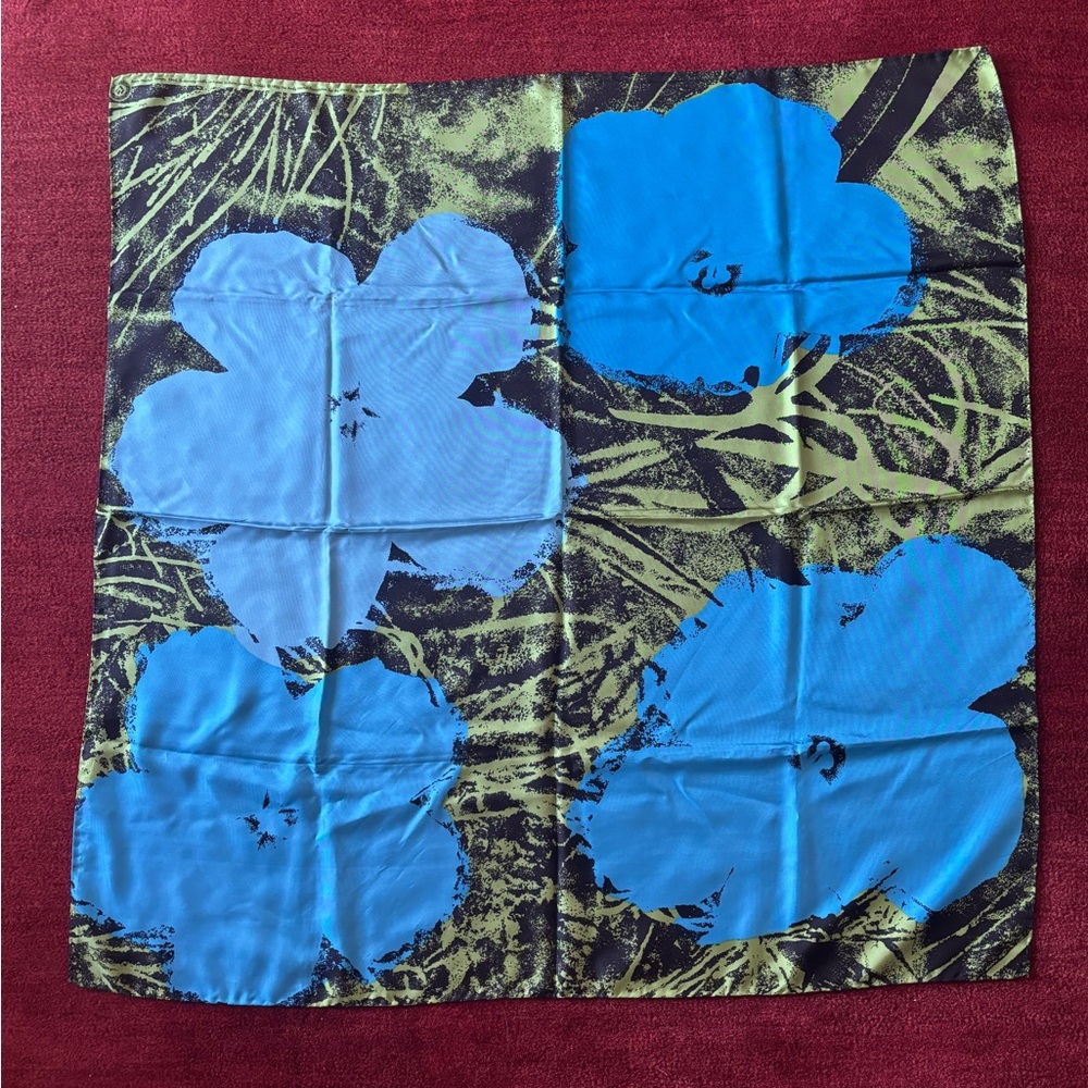 VTG 1996 Andy Warhol "Flowers" Silk Scarf - Rare Official Foundation Print